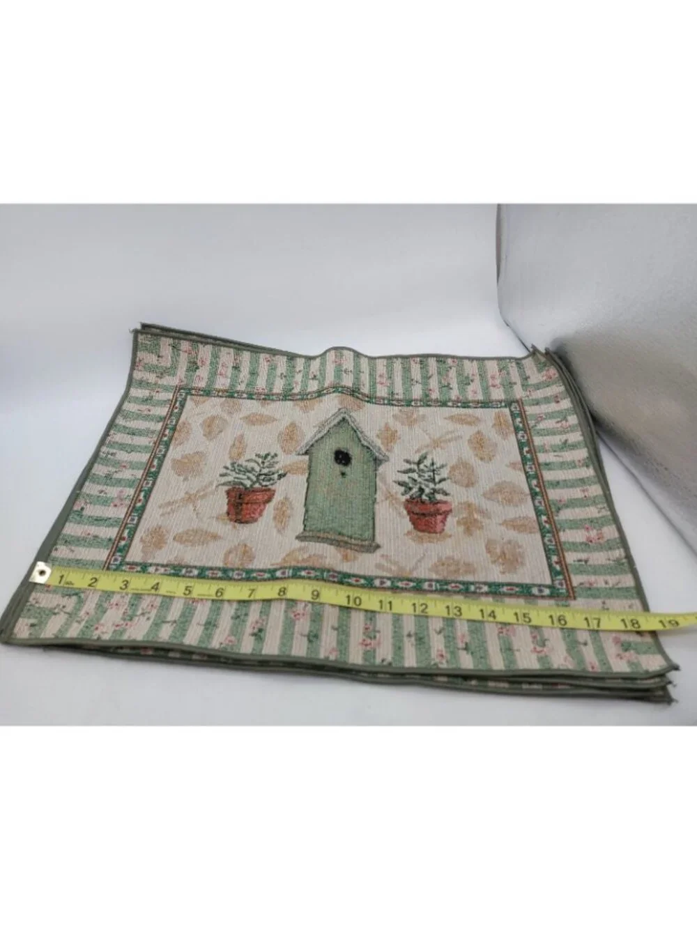 Pfaltzgraff Birdhouse Nature Pattern Tapestry Placemat Set of 4 Vintage